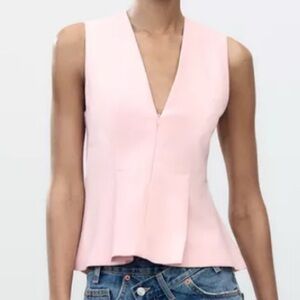 Zara Elegant Pink Peplum Top new without tags